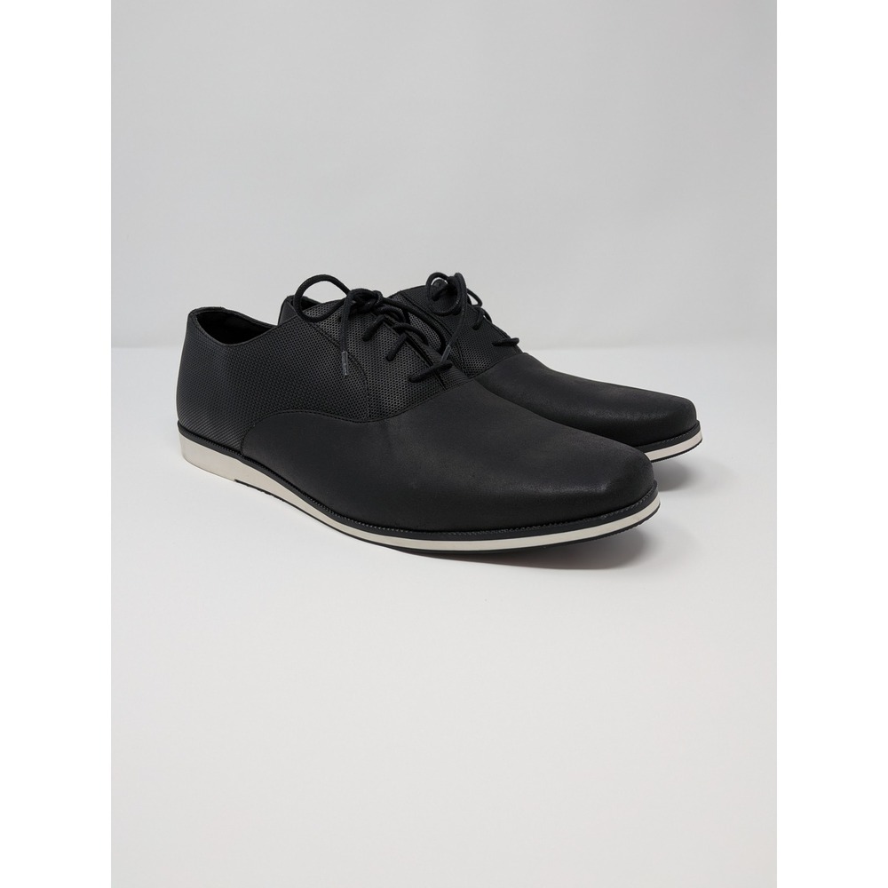 ZARA MAN Black Lace Up Derby Oxford Dress Shoes Mens Size 44 EU Smart Casual